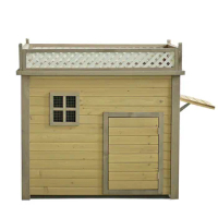 Flat Roof Solid Wood Dog House Outdoor Indoor Waterproof Medium and Dogs Border Collie Golden Retriever Teddy Poodle House