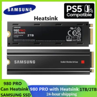 SAMSUNG 980 PRO SSD with Heatsink 2TB PCIe Gen 4 NVMe M.2 Internal Solid State Drive Heat Control Cool Max Speed PS5 Compatible