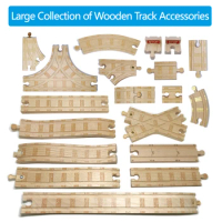 High Quality With Pattern Beech Small Track Train Toy Children's Set Wooden Magnetic Rail Train Bulk Accessories Track