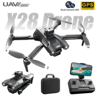 X28 RC Drone 5G WiFi FPV 360° Laser Obstacle Avoidance 4K HD Dual Camera Brushless Motor GPS Return RC Quadcopter Drone Toys