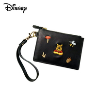 【正版授權】小熊維尼 皮質 刺繡 票夾零錢包 票夾包 零錢包 維尼 Winnie 迪士尼 Disney - 003134