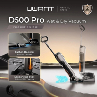 Uwant D500 Pro Wet and Dry Vacuum | Push-in Docking | AI Brush Cleaning | IPX-6 Washable Brush