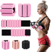 Wrist & Ankle Weights for Women Wearable Strong Arm & Leg Weights Set of 2(1Lbs Each) Adjustable Ank