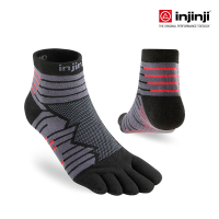 【injinji】Ultra Run終極系列五趾短襪 (碳黑) - NAA64 | 避震緩衝 推薦路跑用品 慢跑長跑 馬拉松襪