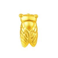 Pure 24K Yellow Gold Bracelet 3D Hard Gold 999 Gold Cicada Bracelet