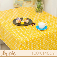 【La Vie】zakka 現代簡約黃色格子餐桌布(100X140cm)