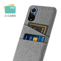 Fabric Dual Card Phone Case for Huawei, Luxury Cover, Nova 3, 4, 5T, 8i, 9 SE Pro