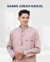 Jubah Pria Dewasa Haikal Nabil Lengan Panjang Gamis Muslim Katun Toyobo Premium Terbaru Marun M