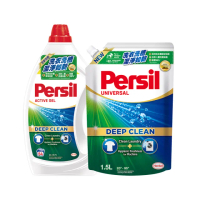 【Persil】深層酵解濃縮洗衣精補充包1瓶+1包(抗菌除菌防螨/抗臭/酵素)