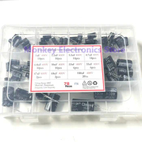 78pcs Electrolytic Capacitors DIP High Voltage 400V Set 11value (1uF - 100uF) 400V 100UF 68UF 46UF 33UF 22UF 10UF 6.8UF 4.7UF 3.