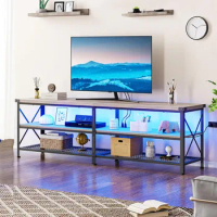 US TV Stand for 75 80 inch TV, Industrial Entertainment Center tv cabinet living room furniture