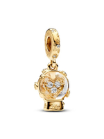 ชาร์ม Heart Snowflake Snow Globe Dangle