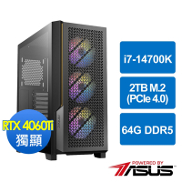 華碩Z790平台[邊境英雄]i7-14700K/64G/RTX 4060 Ti/2TB_M2
