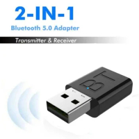 USB Bluetooth 5.0 Receiver Wireless Bluetooth Adapter 3.5mm AUX Jack for PC Car Music AUX Stereo Audio Adapter for TV Eraphones