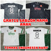 setelan bola anak timnas Indonesia away hitam putih bonus sablon nama
