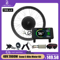 48V2000W Electric Bike Fat-bike snow-ebike Conversion Kit 20 24 26 inch 4.0 Tyre For Snow Electric Bicycle Conversion Kit