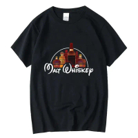 Kaos Pria Musim Panas 100% Katun, Motif Cetak Malt Whiskey Lucu, Kaos O-neck Longgar Musim Panas, Ka