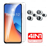 4-in-1 For Xiaomi Redmi 12 4G 5G Camera Protective Tempered Glass Redmy Radmi 12 Redmi12 2023 6.79'' Screen Protector Lens Film