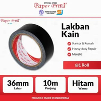 Lakban Kain Cloth Tape Hitam 1 1/2 inch Paperpryns 36mm x 10m (@1 Roll)