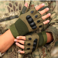 FRALU Outdoor Tactical Gloves Airsoft Sport Gloves Half Finger Type Military Men Combat Gloves Shooting Hunting Gloves