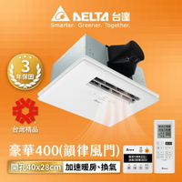 【DELTA 台達電子】3-6坪 多功能循環涼暖風機 豪華型 400系列 韻律風門 遙控/線控 110V/220V 3年保固 VHB40ADMRT-A/VHB40BDMRT-A/VHB40ADMT-A