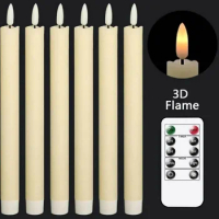 40 pcs Flickering Light Christmas LED Candles With Remote Control,10 inch Long Battery Operated Warm White Decorative Candles