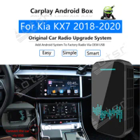 For Kia KX7 2018 2019 2020 Car Multimedia Player Android System Mirror Link Navigation Map Apple Carplay Wireless Dongle Ai Box