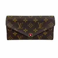 二手品 八五新 LV  Monogram 經典老花扣式三折長夾