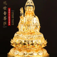 High grade BUDDHA statue HOME SHOP Company Effective blessing safety healthy Good luck gold gilding Guanyin bodhisattva Worship