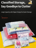 Thickened transparent frosted zipper bag PE self-sealing bag plastic packaging underwear clothes soc