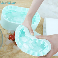 1-3PCS Silicone Ice Bucket Oval Ice Compartment Silicone Ice Cube Moulds Ice Making Ice Storage Box Cylinder Ice Cube Moulds