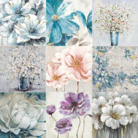Flower Paint By Number 20x30 Canvas Diamond Painting On Clearance Arts And Crafts For Adults Wall Art Child's Gift Wholesale HOT