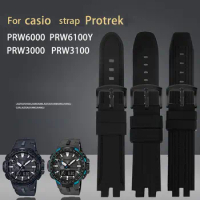 Sports Silicone watch belt for Casio prw3000/ 3100 / 6000/ 6100y PROTREK resin watchband men wristband chain strap accessories