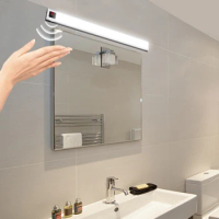 Wall Lamps Indoor LED Lighting Bar Hand Sweep Motion Sensor Light for Bathroom Kitchen Closet 5V USB Rrchargeable Mirror Light