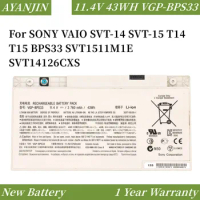 VGP-BPS33 11.4V 43WH Laptop Battery For SONY VAIO SVT-14 SVT-15 T14 T15 BPS33 SVT1511M1E SVT14126CXS