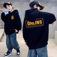 ผ้าฝ้าย Hoodie  KGNPRO | เสื้อฮู้ด OHLINS | Kids Hoodie | Polar Fleece ผ้าสำลี สกรีนบล็อค | Motocycl