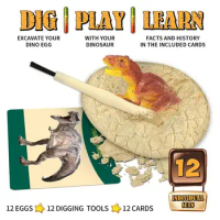 Children Dinosaur Fossil Digging Kit Jurassic Dinosaur Fossil Archaeological Excavation Toy Science Experiments Kits for 3 Year