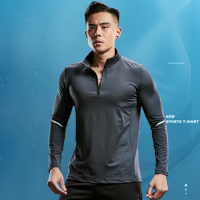 Quick Dry Running Shirt for Men Bodybuilding Sport Tshirt Long Sleeve Compression Top Gym Fitness Tight Compresson Polo Jetseys