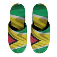 Guyana Flag (1) Warm Cotton Slippers For Men Women Thick Soft Soled Non-Slip Fluffy Shoes Indoor House Slippers Hotel