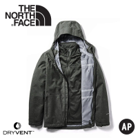 【The North Face】男 兩件式DryVent防水刷毛保暖外套《黑》3VSI/防水外套(悠遊山水)