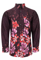 Pacolino Pacolino - Long Sleeve Red Color Printed Batik Shirt