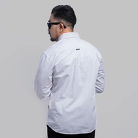 DGM Kemeja Pria Polos Cotton Twill 30S Lengan Panjang Kemeja Polos | Kemeja Workshirt Putih 3094 M