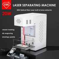 Real 20W TBK-958F Laser Separating Machine For Iphone14 13 12 11 XR Back Glass Remover Logo Marking Engrave With Fume Extractor