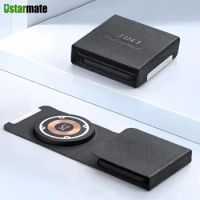 3in1 Magnetic Wireless Charger Foldable Stand for iPhone 12 13 14 ProMax Portable Leather Charger for Apple Watch SE Airpods Pro