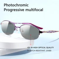 Photochromic Progressive Multifocus Reading Glasses for Women, anti eyestrain,computer reading glasses,TV Glasses