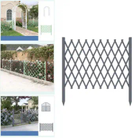 Garden Fence, Wood Expandable Plant Trellis, Stretchable Decorative Fence, Expandable Garden Trellis, for Outdoor Flower Bed