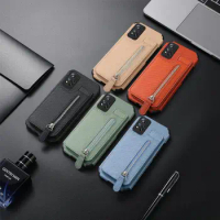 Zipper Card Wallet Solid Color Leather Phone Case For vivo Y76 5G Y74S Y33s Y21 Y21S Shockproof Anti-Drop Flip Holder Cover
