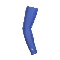 MIZUNO 冰涼運動袖套-台灣製 抗UV 防曬 慢跑 單車 臂套 反光 美津濃 32TY1G0120 藍銀