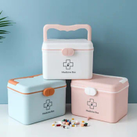 Home Medicine Box Pill Case Storage Plastic First Aid Kit Storage Box Large Capacity Medical Pill Box Container Healthy Tool