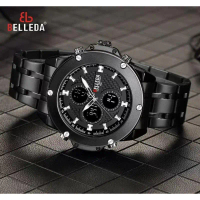 PROMO BELLEDA 9021 Fashion Jam Tangan Pria rantai sport stainless steel jam cowok original classic W